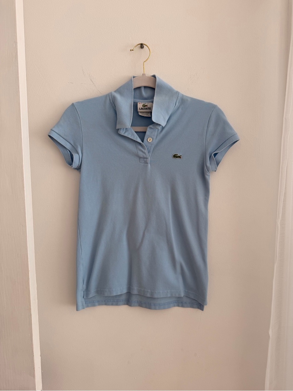 Lacoste Pale Blue Women's Polo with Crocodile Logo